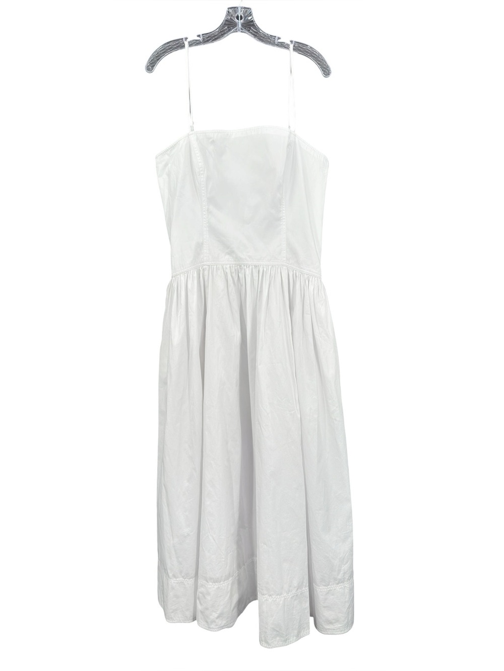 Madewell 100% Cotton Poplin Seamed Back Cutout Maxi Dress Size 12 White
